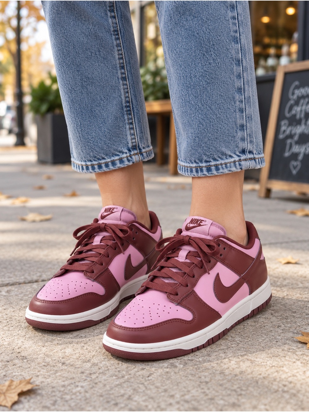 Nike Dunk Low Next Nature Pink & Burgundy Sneakers NWT